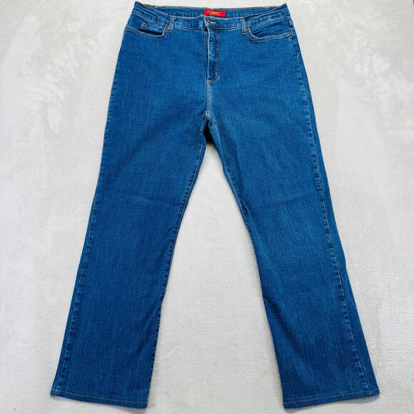 VTG NYDJ Jeans Womens 18 Med Wash Blue Denim Marilyn Straight High Rise USA Made - Picture 1 of 13